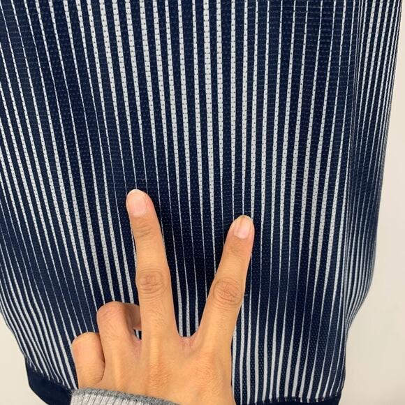 Athleta Tank Top Womens XS Extra Small Navy White Striped Mesh Panels Stretch - Picture 7 of 14